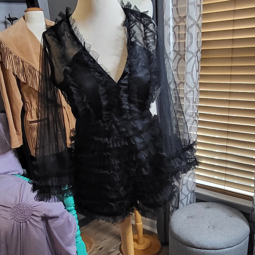 ⚡️Adorable Ruffle Mesh Romper Shorts - Picture 2 of 7